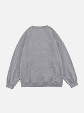 Denim-Patchwork-Sweatshirt mit Fronttasche